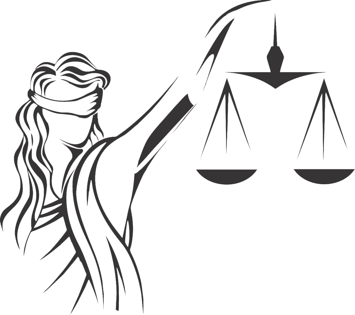 Ilustração da deusa da Justiça segurando a balança